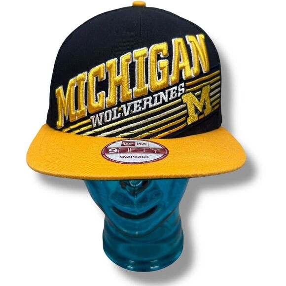 New Era 9FIFTY Michigan Wolverines Cap Men's Snapback Hat Navy Blue Yellow Gold - Picture 1 of 7